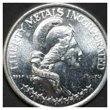1 Troy Oz .999 Silver Round 1974 Liberty Metals