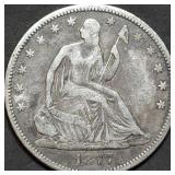 1877-S Seated Liberty Silver Half Dollar Nice