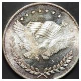 Vintage 1 Troy Oz .999 Silver Trade Round