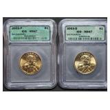 2002-P & 2003-D Sacagawea Dollars ICG MS67