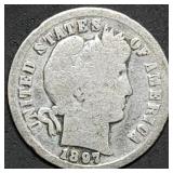 1897 Barber Silver Dime