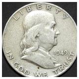 1949-D Franklin Silver Half Dollar
