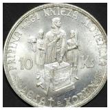 1944 Slovakia 10 Korun .500 Silver Coin BU