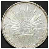 1903 A Mo AM Mexico Cap & Rays Silver Peso Unc