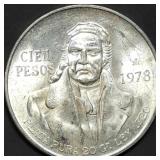 1978 Mexico 100 Pesos .720 Silver Coin 28g