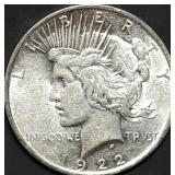 1922 Peace Silver Dollar BU