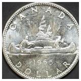 1965 Canada 80% Silver Voyager Dollar BU