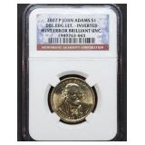 2007 P John Adams $1 Mint Error NGC Slab