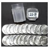 Full Gem BU Roll 1922 Peace Silver Dollars MS63/64