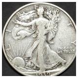 1939-D Walking Liberty Silver Half Dollar