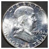 1963 Franklin Silver Half Dollar Gem BU