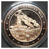 Franklin Mint 45mm Bronze US History Medal 1898