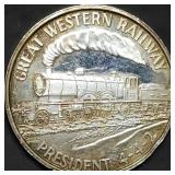 1 Troy Oz .999 Silver Round Great Western Railway