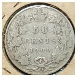 1900 Canada 50 Cents Silver Half Dollar
