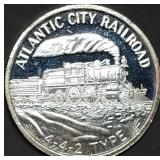 1 Troy Oz .999 Silver Round Atlantic City RR