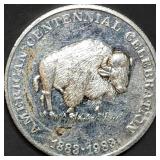 1 Troy Oz .999 Silver Round 1983 Buffalo Trade