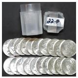 Full Gem BU Roll 1922 Peace Silver Dollars MS63/64