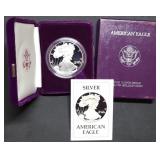 1986 S 1oz Proof Silver Eagle MIB with Cert.