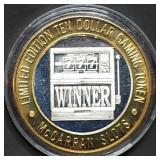 Vintage .999 Silver Strike Casino Token .61oz