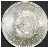 1948 Mexico 5 Pesos Silver Dollar 90% Silver BU