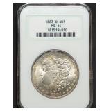 1883-O Morgan Silver Dollar NGC MS64 Toned