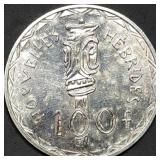 1966 Vanatu .835 Silver 100 Francs Coin BU