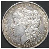 1891-CC Morgan Silver Dollar Spitting Eagle Unc!