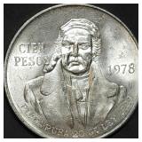 1978 Mexico 100 Pesos .720 Silver Coin 28g