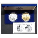 1988 America in Space 2-Coin Commem Set Silver