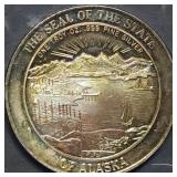 Vintage 1 Troy Oz .999 Silver Alaska Round BU
