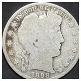 1898 Barber Silver Half Dollar