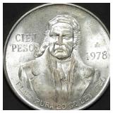 1978 Mexico 100 Pesos .720 Silver Coin 28g