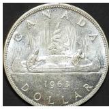 1963 Canada 80% Silver Voyager Dollar BU