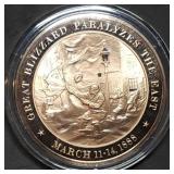 Franklin Mint 45mm Bronze US History Medal 1888