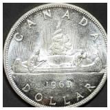 1963 Canada 80% Silver Voyager Dollar BU