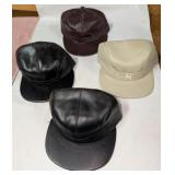 4 Vintage Vinyl, Leather Caps