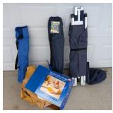 2 Folding Chairs, Cot, Air Mattress
