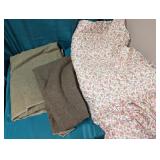 Wool Blankets & Floral Bedspread