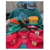 Seed Corn Patches attached to hats