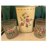 Vintage Metal Hamper and Wastecans