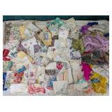 Large Lot old Hankies & Scarves