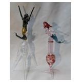 Two Blown Glass Mermaid Perfume