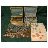 2 Jewelry Boxes, Estate Jewelry, Mirror