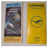 News Map and Lufthansa 1966 timetable