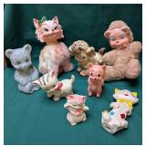 Vintage Rubber Squeak Toys and Stuffed