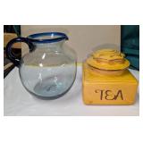Art Glass Pitcher, Tea Canister