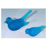 Westmoreland Satin Blue Glass Birds