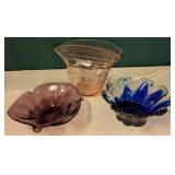 3 Pieces Art Glass