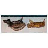 2 Dachshund Planters