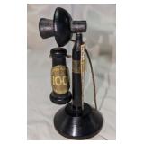 Wooden miniature candlestick phone